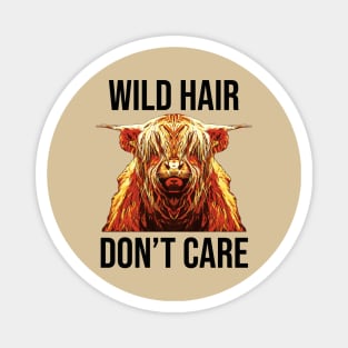 Yak Cow Funny Wild Hair Don't Care Magnet